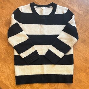 J. Crew Women's Striped Crewneck Sweater in Black and Cream